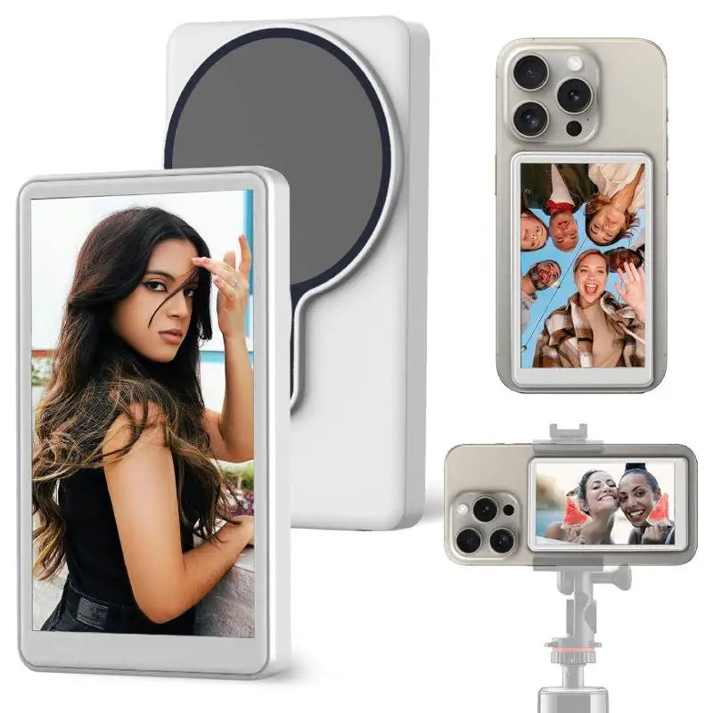 Phone Vlog Selfie Monitor Screen Portable Back Camera Monitor with Magnetic Connection and Remote Control for Selfie Vlog Live